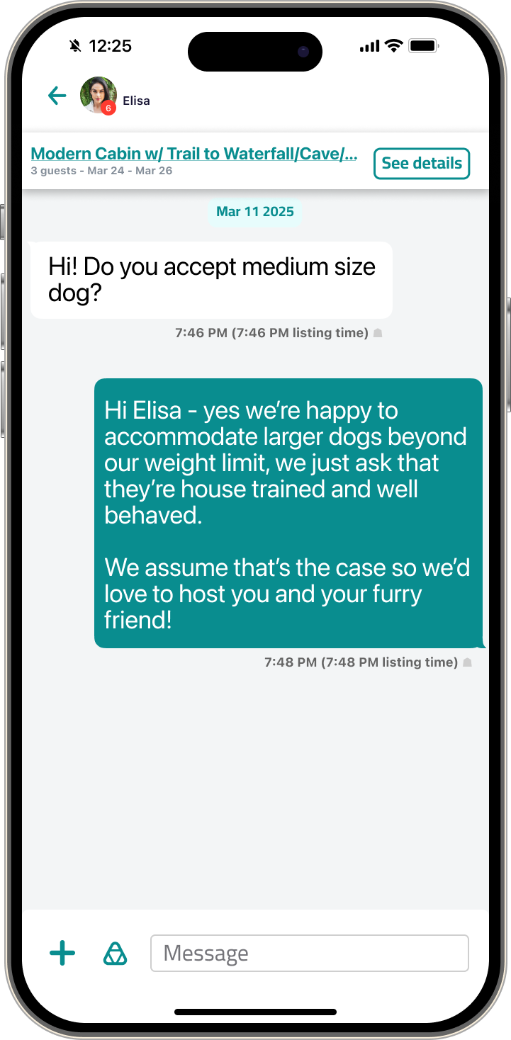 smartphone text message example