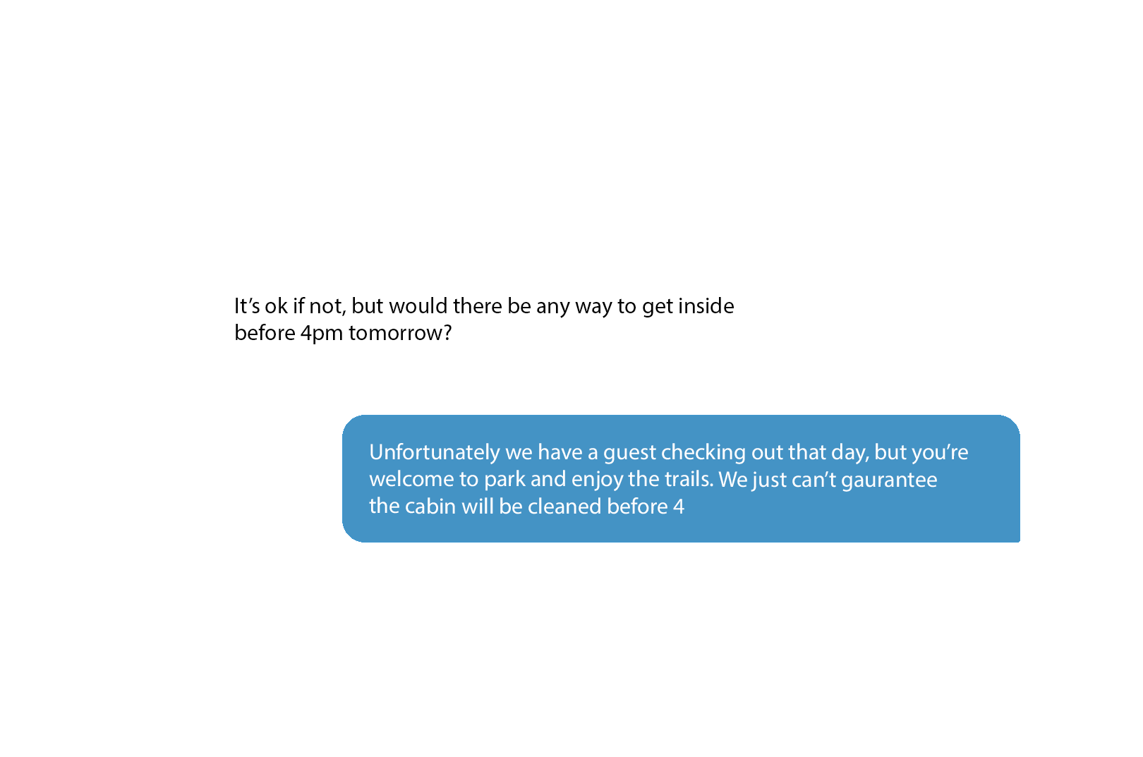 smartphone text message example